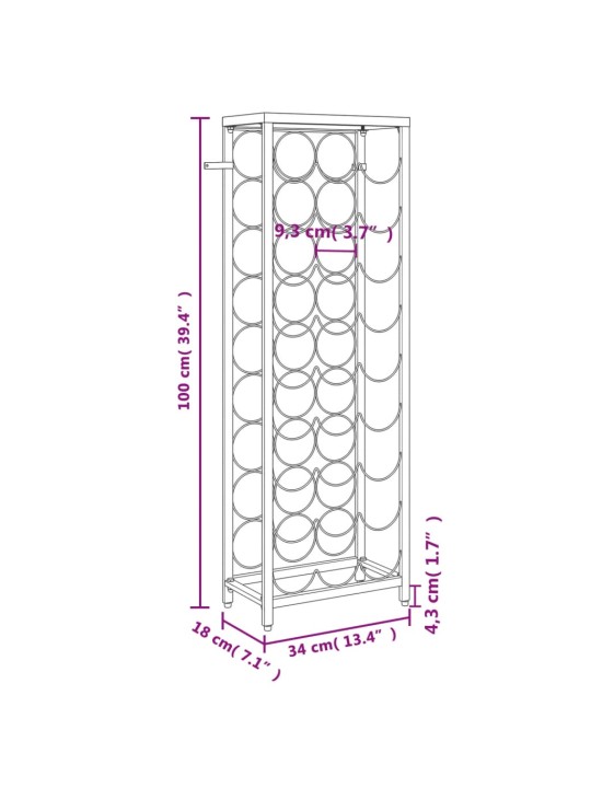 VEINIRIIUL 27 PUDELILE, MUST, 34 X 18 X 100 CM, SEPISTATUD RAUD