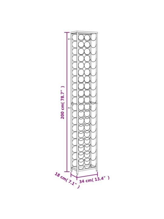 VEINIRIIUL 57 PUDELILE, MUST, 34 X 18 X 200 CM, SEPISTATUD RAUD