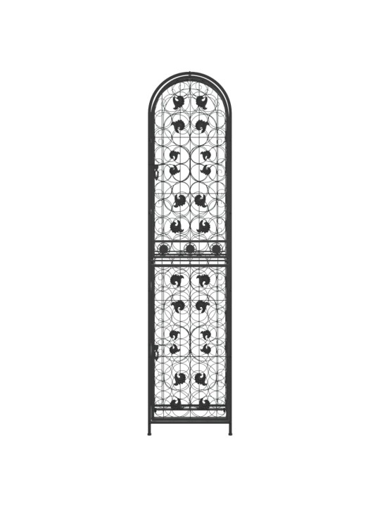 Veiniriiul 73 pudelile, must, 45 x 36 x 200 cm, sepistatud raud