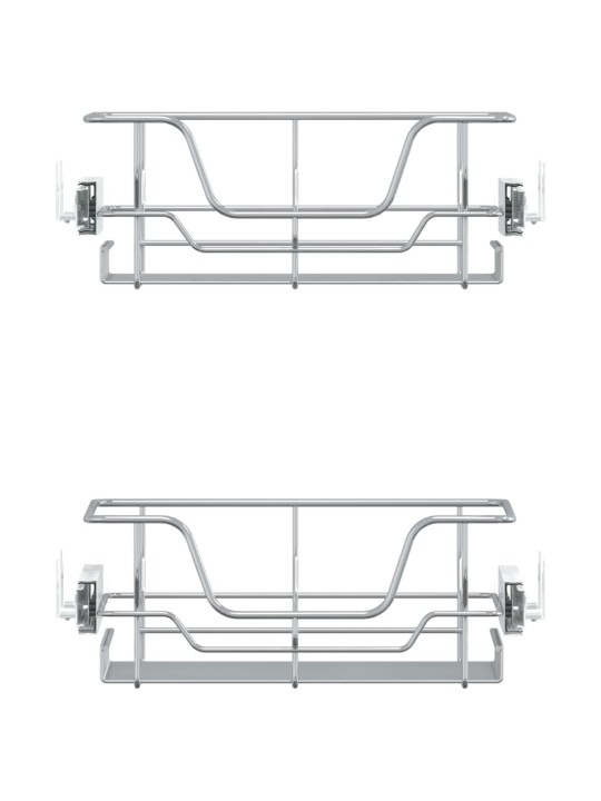 Väljatõmmatavad traadist korvid 2 tk, hõbedane, 45 cm