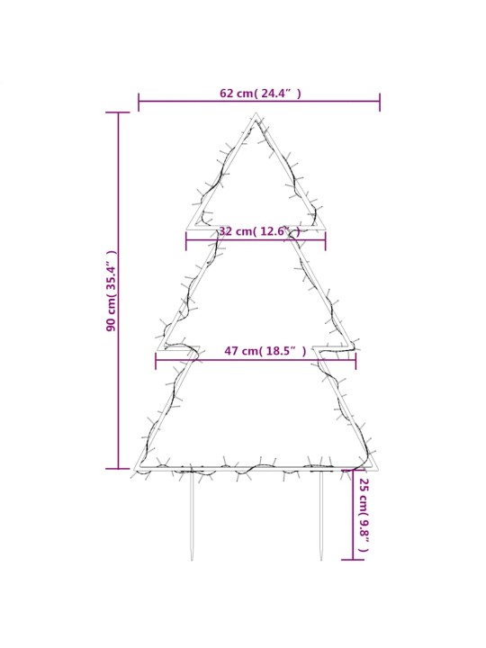 Jõulukaunistus puu 115 ledi, 90 cm