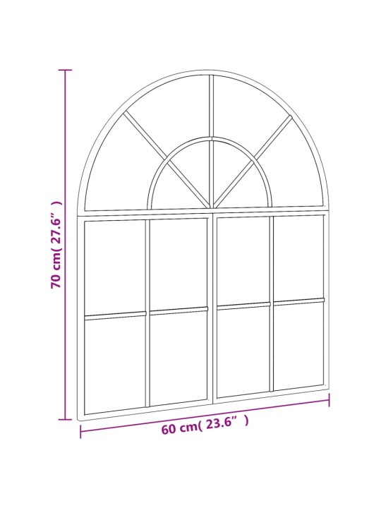 Seinapeegel, must, 60x70 cm, kaarekujuline, raud