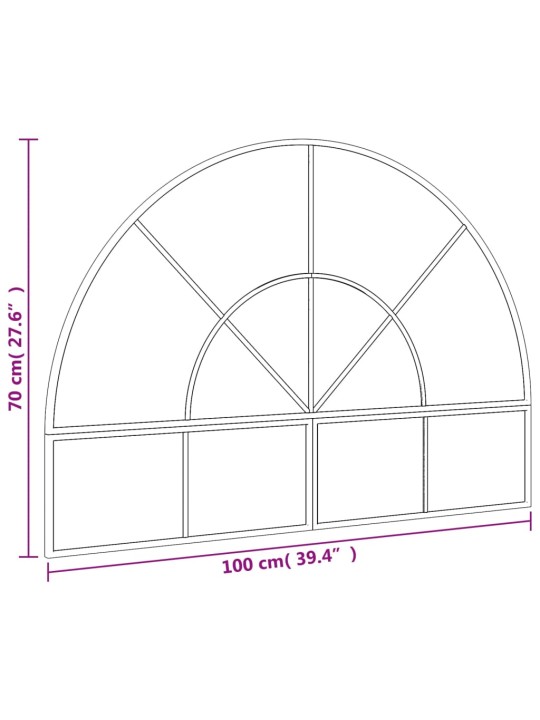 Seinapeegel, must, 100x70 cm, kaarekujuline, raud