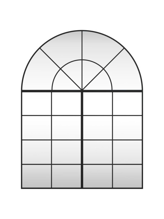Seinapeegel, must, 100 x 130 cm, kaarekujuline, raud