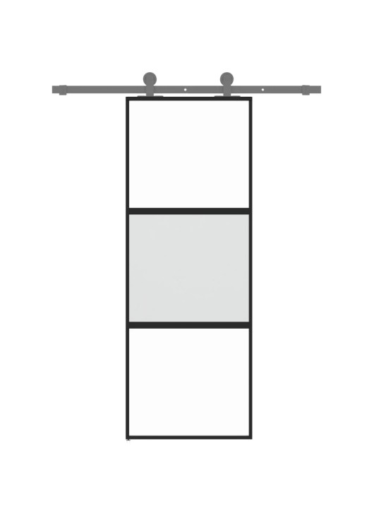 Lükanduks, must, 76x205 cm, karastatud klaas ja alumiinium