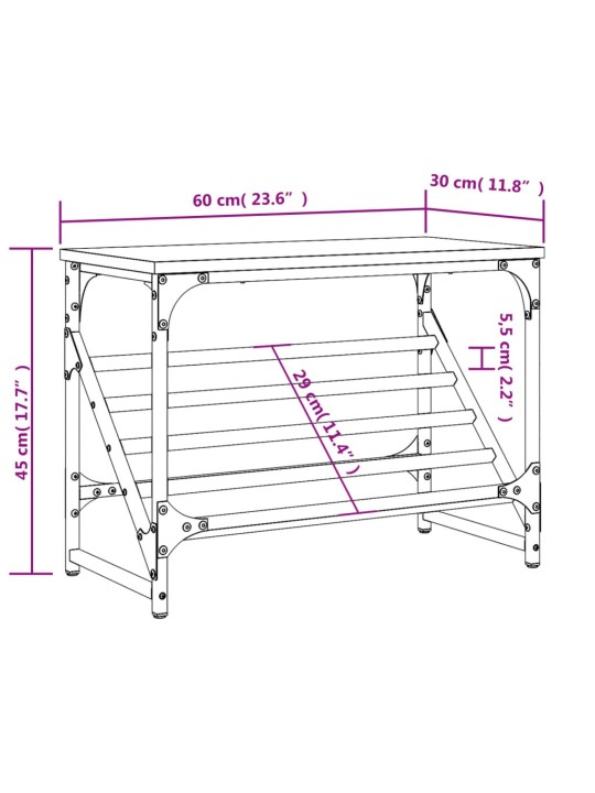 Kingakapp, hall sonoma tamm, 60 x 30 x 45 cm, tehispuit