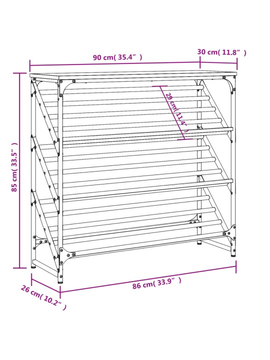 Kingakapp, hall sonoma tamm, 90 x 30 x 85 cm, tehispuit