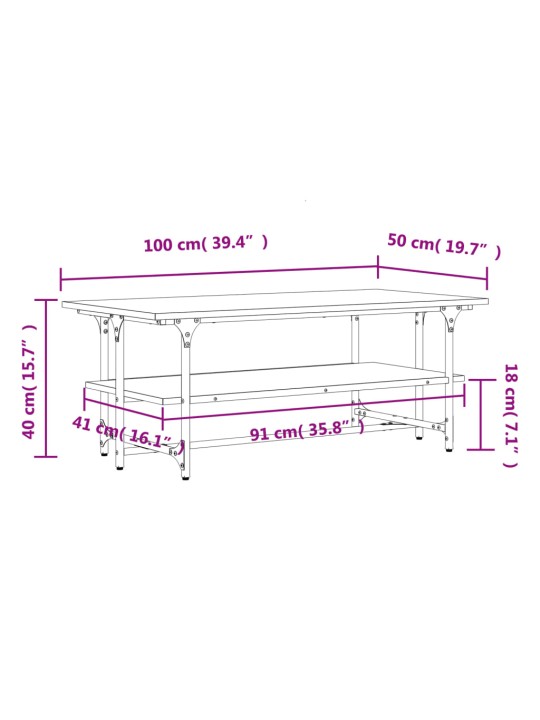Kohvilaud, sonoma tamm, 100 x 50 x 40 cm, tehispuit
