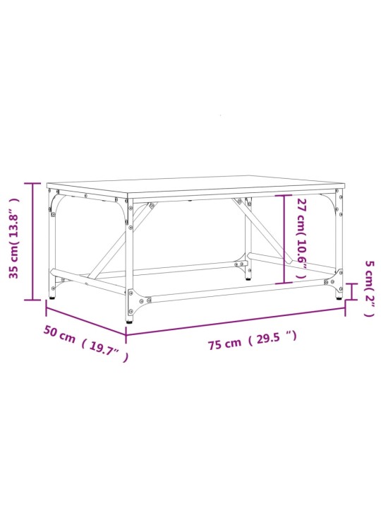 Kohvilaud, sonoma tamm, 75 x 50 x 35 cm, tehispuit