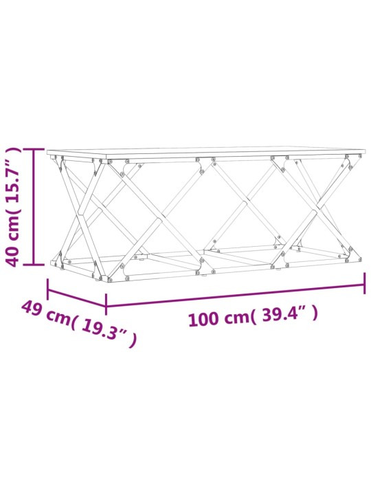Kohvilaud, pruun tamm, 100 x 49 x 40 cm, tehispuit