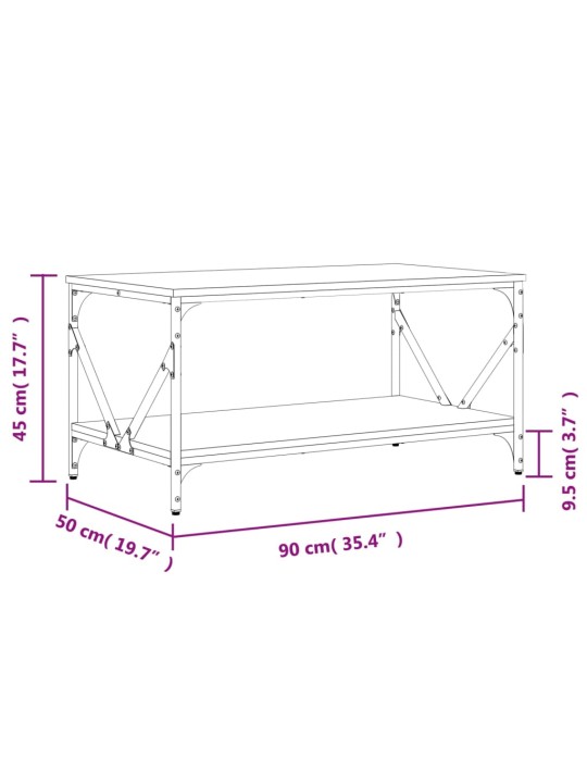 Kohvilaud, pruun tamm, 90 x 50 x 45 cm, tehispuit