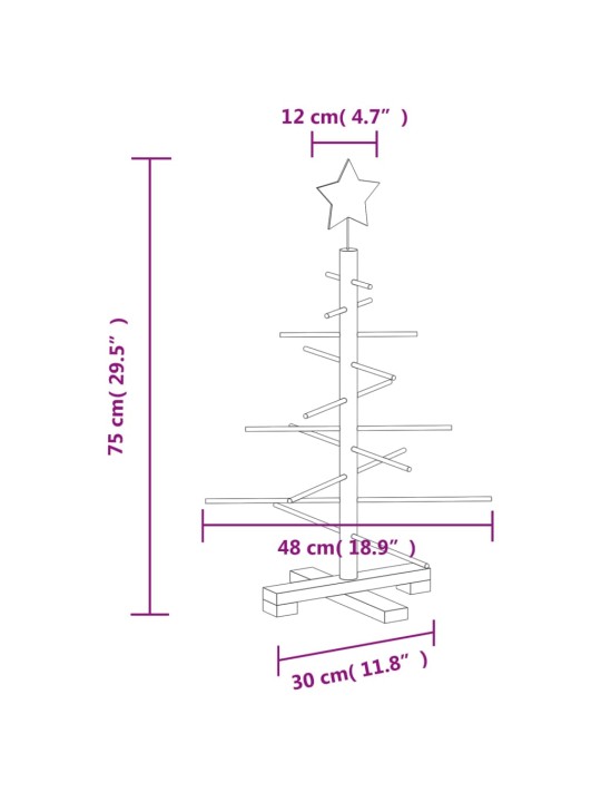 Puidust jõulupuu kaunistuseks, 75 cm, männipuit