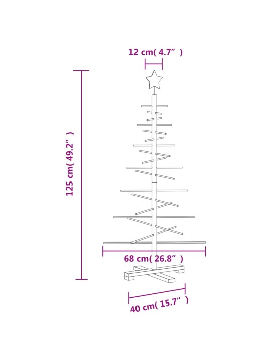 Puidust jõulupuu kaunistuseks, 125 cm, männipuit