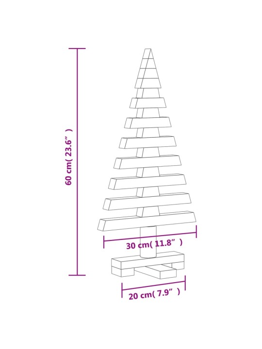 Puidust jõulupuu kaunistuseks, 60 cm, männipuit