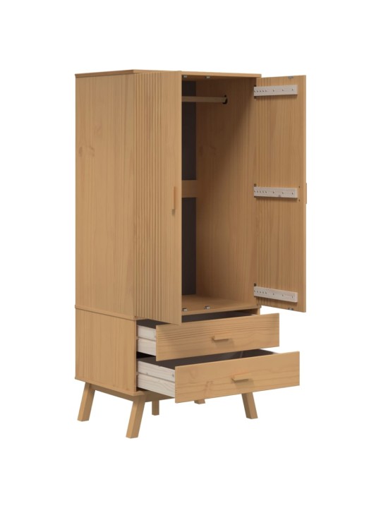 RIIDEKAPP "OLDEN", PRUUN, 76,5 X 53 X 172 CM, MÄNNIPUIT