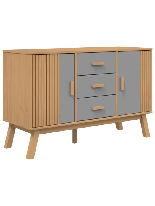 PUHVETKAPP "OLDEN", HALL JA PRUUN, 114X43X73,5 CM, MÄNNIPUIT
