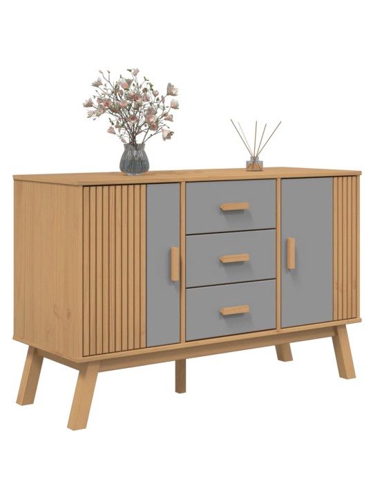 PUHVETKAPP "OLDEN", HALL JA PRUUN, 114X43X73,5 CM, MÄNNIPUIT