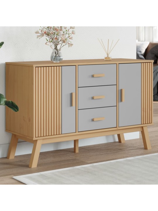 PUHVETKAPP "OLDEN", HALL JA PRUUN, 114X43X73,5 CM, MÄNNIPUIT