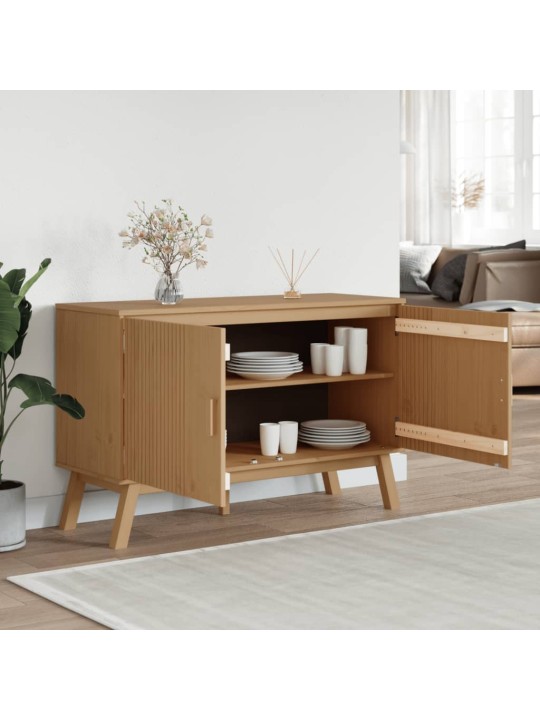 PUHVETKAPP "OLDEN", PRUUN, 114 X 43 X 73,5 CM, MÄNNIPUIT