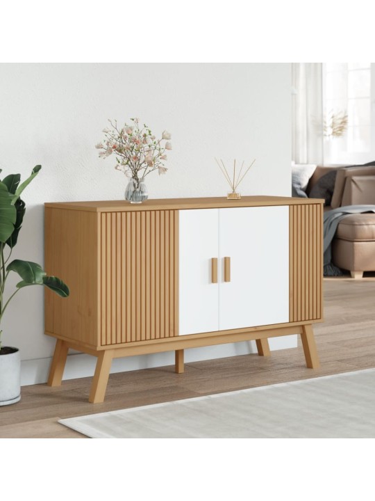 PUHVETKAPP "OLDEN", VALGE JA PRUUN, 114X43X73,5 CM, MÄNNIPUIT