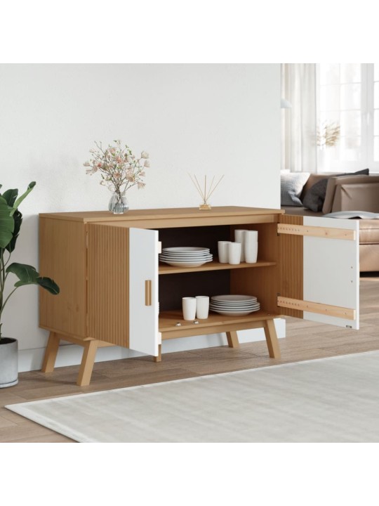 PUHVETKAPP "OLDEN", VALGE JA PRUUN, 114X43X73,5 CM, MÄNNIPUIT