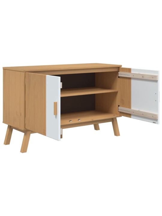 PUHVETKAPP "OLDEN", VALGE JA PRUUN, 114X43X73,5 CM, MÄNNIPUIT