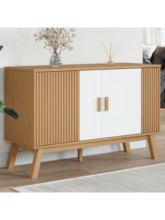PUHVETKAPP "OLDEN", VALGE JA PRUUN, 114X43X73,5 CM, MÄNNIPUIT
