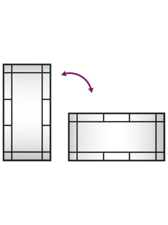 Seinapeegel, must, 30 x 60 cm, ristkülikukujuline, raud