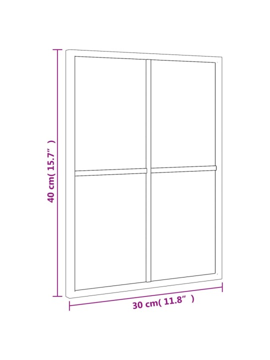Seinapeegel, must, 30 x 40 cm, ristkülikukujuline, raud