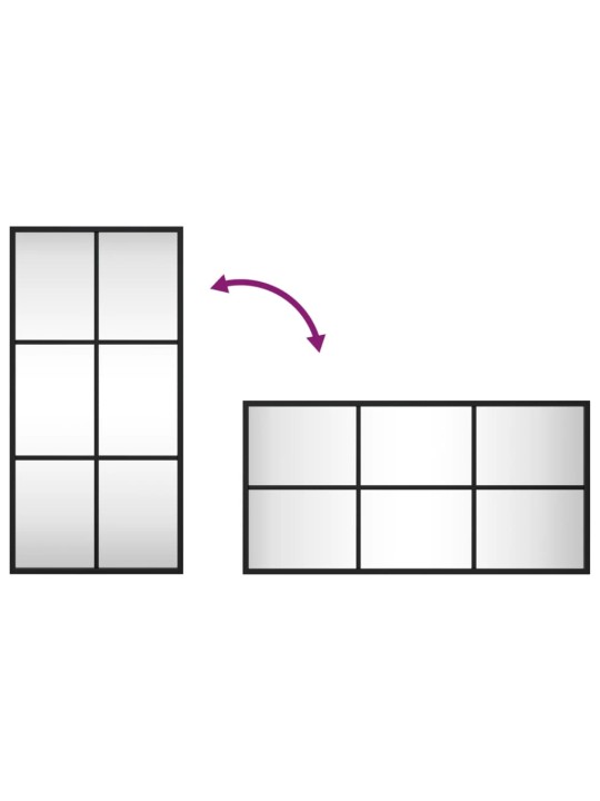 Seinapeegel, must, 30 x 60 cm, ristkülikukujuline, raud