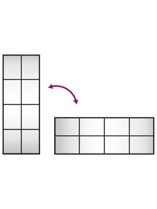Seinapeegel, must, 30 x 80 cm, ristkülikukujuline, raud