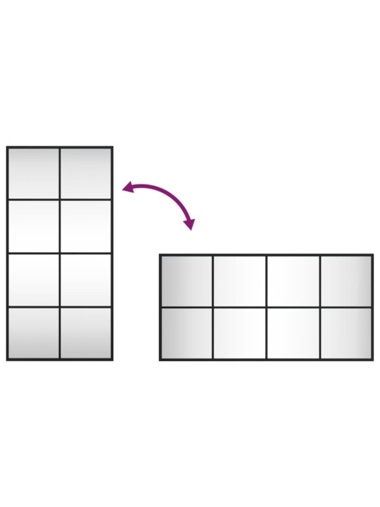 Seinapeegel, must, 40 x 80 cm, ristkülikukujuline, raud
