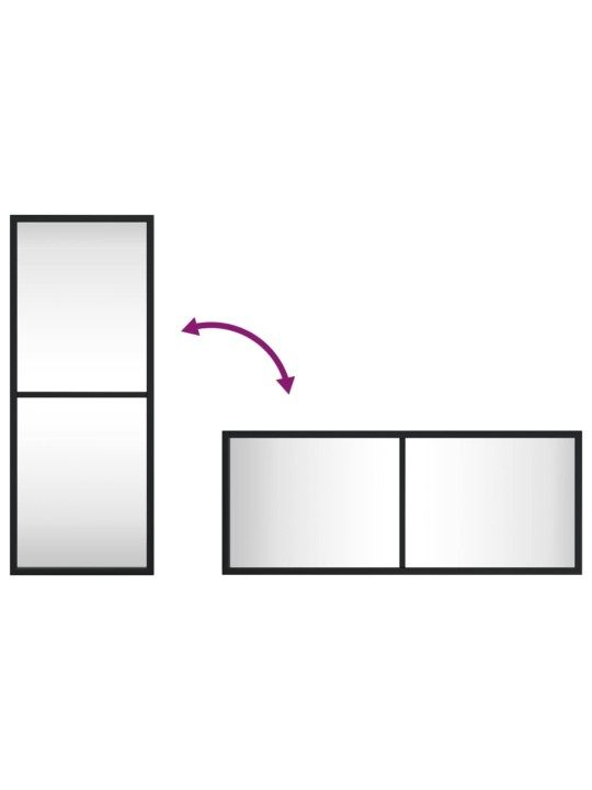 Seinapeegel, must, 20 x 50 cm, ristkülikukujuline, raud