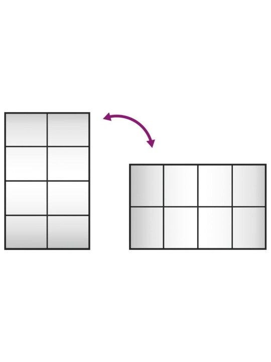 Seinapeegel, must, 50 x 80 cm, ristkülikukujuline, raud