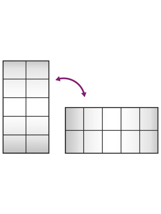 Seinapeegel, must, 50 x 100 cm, ristkülikukujuline, raud