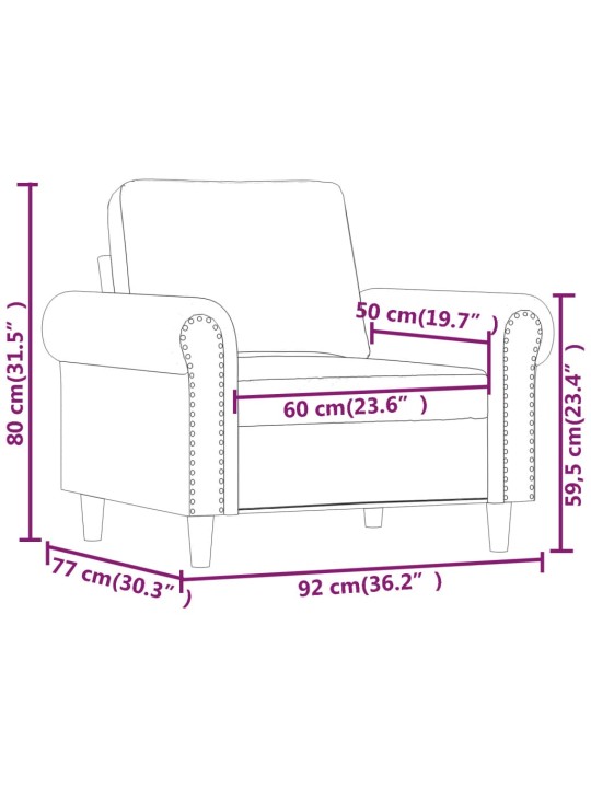 Tugitool, helehall, 60 cm, samet