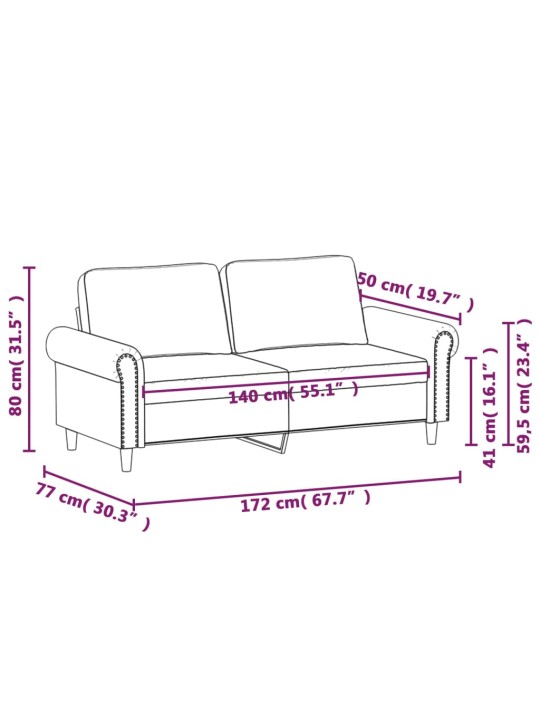 2-kohaline diivan, must, 140 cm, samet