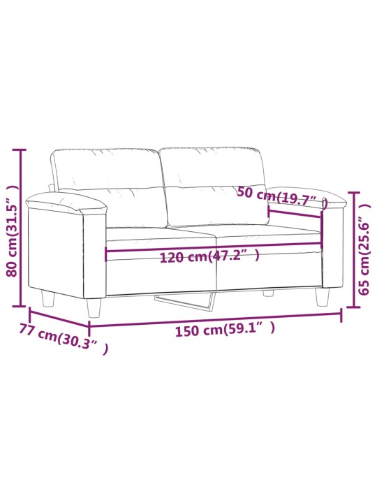 2-kohaline diivan tumehalli, 120 cm, mikrofiiber, kangas