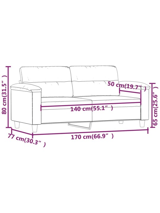 2-kohaline diivan tumehalli, 140 cm, mikrofiiber, kangas