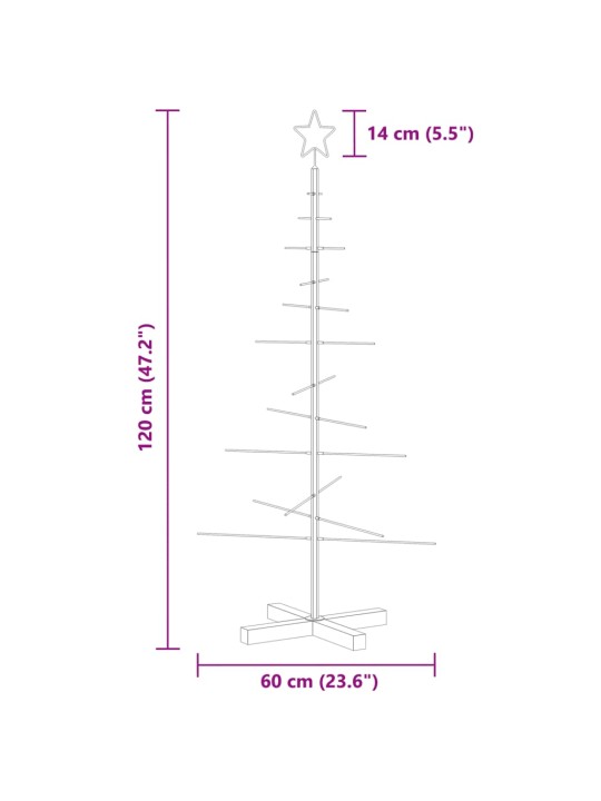 Metallist kunstkuusk puidust alusega, must, 120 cm