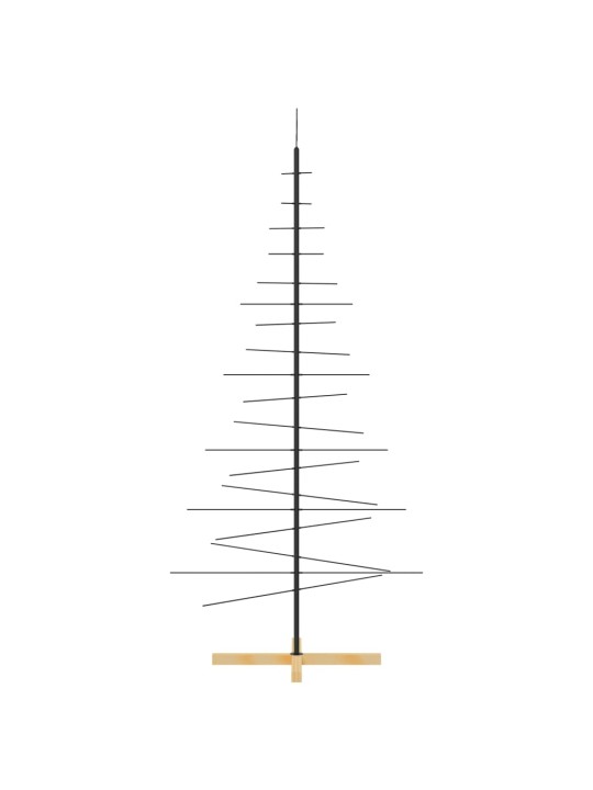 Metallist kunstkuusk puidust alusega, must, 180 cm