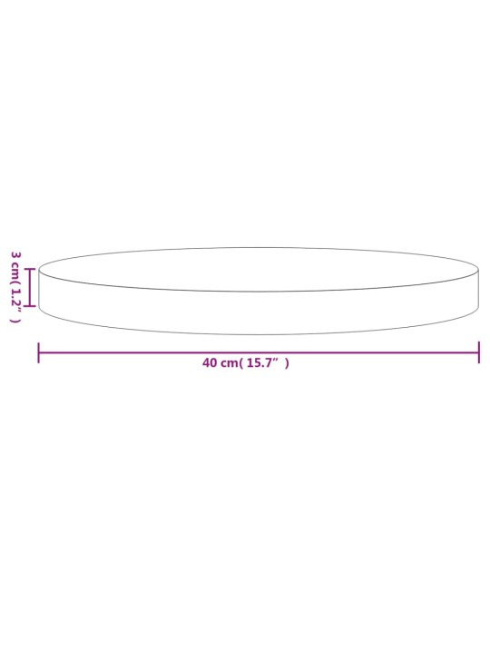 Lauaplaat, ümmargune, valge, ø 40 x 3 cm, männipuit
