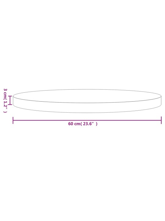 Lauaplaat, ümmargune, ø 60 x 3 cm, männipuit