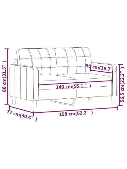 2-kohaline diivan, veinipunane, 140 cm, kangas