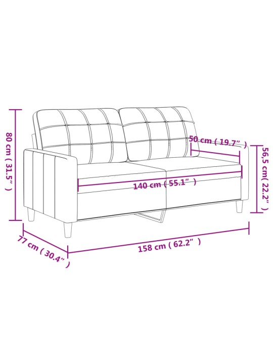 2-kohaline diivan, pruunikashall, 140 cm, kangas
