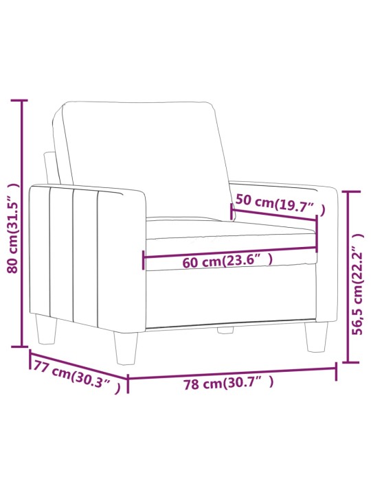 Tugitool, must, 60 cm, kunstnahk