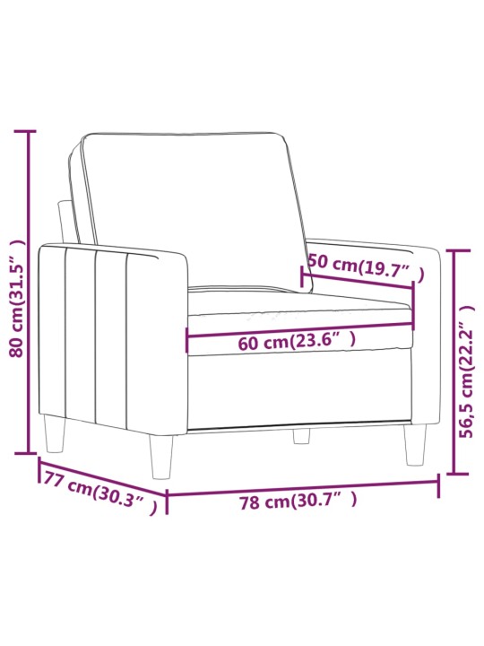 Tugitool, helehall, 60 cm, samet