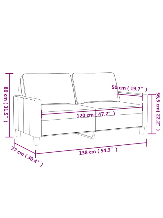 2-kohaline diivan, tumehall, 120 cm, samet