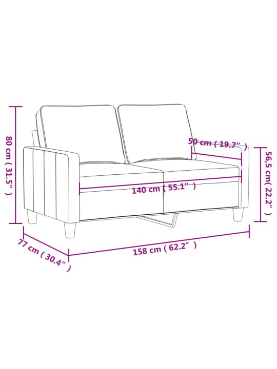 2-kohaline diivan, tumehall, 140 cm, samet