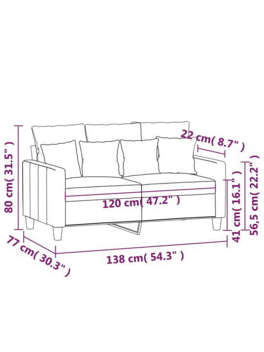 2-kohaline diivan, must, 120 cm, kangas